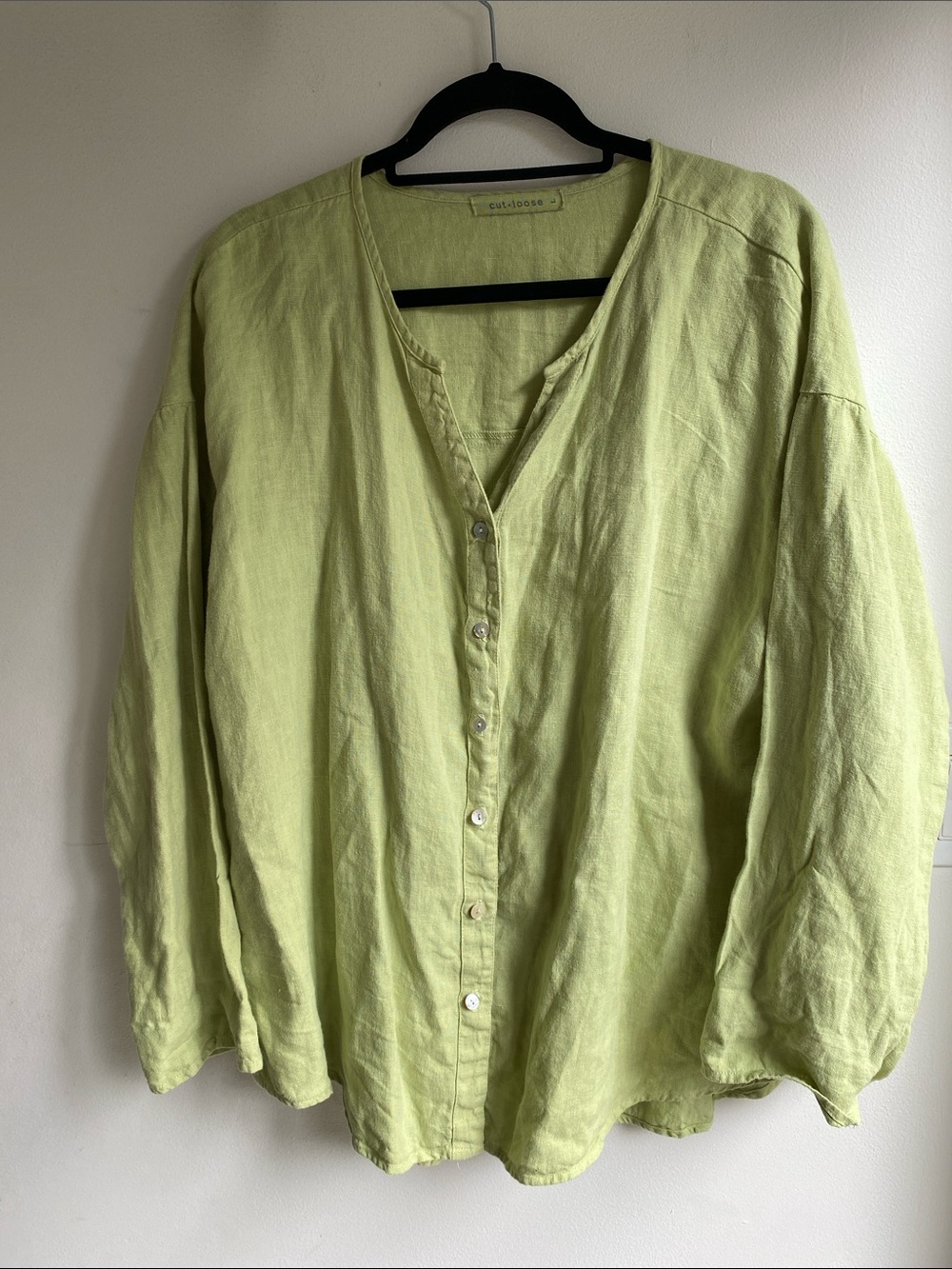 Cut Loose Green Linen Oversized Top Jacket Large USA Made